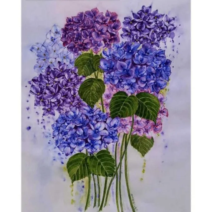 guzel ortanca 3 sayilarla boyama seti 40x50 cm kanvasa gerili 9927